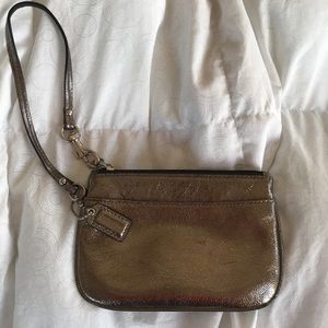 Coach metallic wristlet